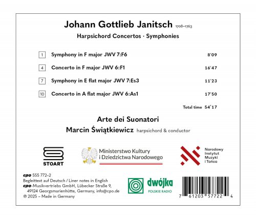 Arte dei Suonatori, Marcin Świątkiewicz - Janitsch: Harpsichord Concertos & Symphonies (2026) [Hi-Res]