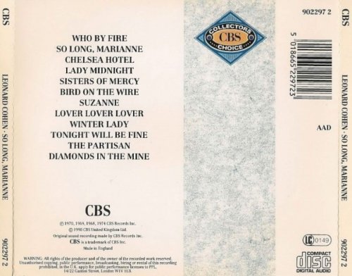 Leonard Cohen - So Long, Marianne (1989)