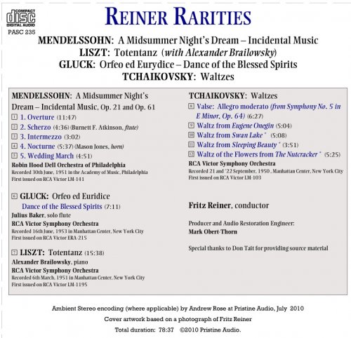 Fritz Reiner - Rarities, Volume 1 (1950-53) [2010]