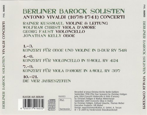 Berliner Barock Solisten, Rainer Kussmaul - Vivaldi Concerti (2010)