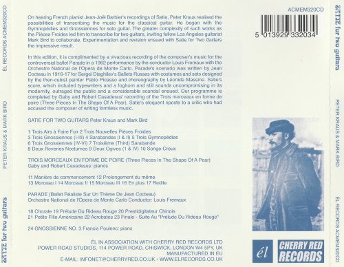 Erik Satie, Mark Bird & Peter Kraus - Satie for Two Guitars (2016)