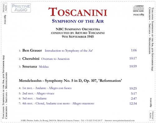 Arturo Toscanini - Symphony of the Air: Cherubini, Smetana, Mendelssohn (1945) [2007]