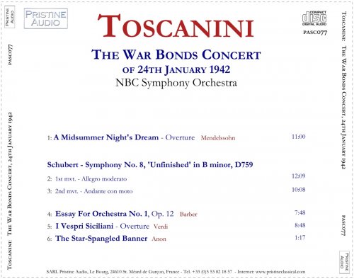 Arturo Toscanini - War Bonds Concert: Mendelssohn, Schubert, Barber, Verdi (1942) [2007]
