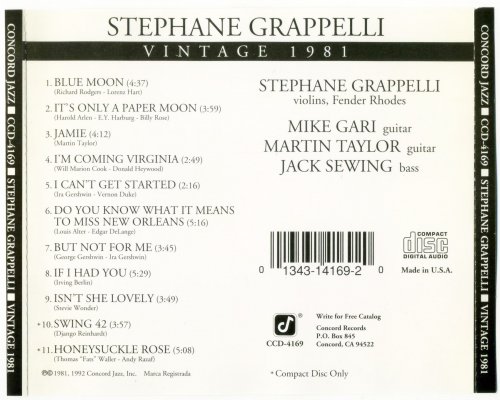 Stephane Grappelli - Vintage 1981 (1992) CD Rip