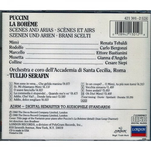 Tebaldi, Bergonzi, Bastianini, Serafin - Puccini: La Boheme (Scenes and Arias) (1988)