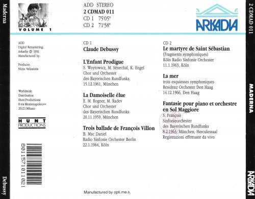 Bruno Maderna - Maderna Edition Volume 1: Debussy (1991)