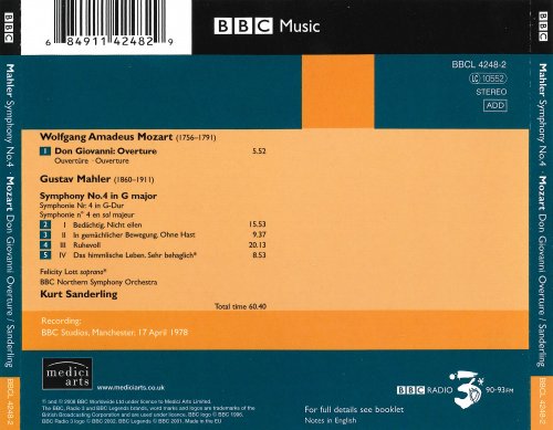 Felicity Lott, BBC Northern Symphony Orchestra, Kurt Sanderling - Mahler: Symphony No.4 (2008)