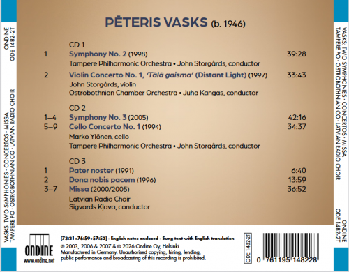 John Storgårds, Marko Ylönen, Juha Kangas, Sigvards Kļava - Pēteris Vasks: 80th Anniversary Edition (2026)