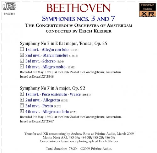 Erich Kleiber - Beethoven: Symphonies nos. 3 and 7 (1950) [2009]