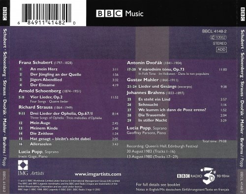 Lucia Popp, Geoffrey Parsons -  Schubert · Schoenberg · Richard Strauss · Dvorak · Mahler · Brahms (2004)