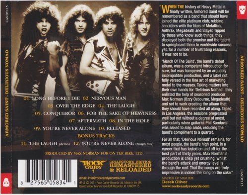 Armored Saint - Delirious Nomad (1985) [2011 Rock Candy Remastered]