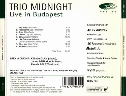 Trio Midnight - Live In Budapest (1997)