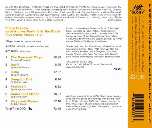 Ellery Eskelin with Andrea Parkins & Jim Black - Five Others Pieces (+2) (1999)