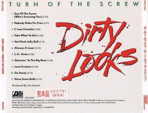 Dirty Looks - Turn Of The Screw (1989) [Japanese Edition]