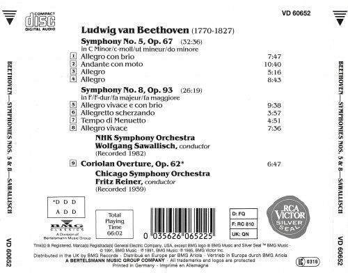 NHK Symphony Orchestra, Wolfgang Sawallisch - Beethoven: Symphonies 5 & 8 (1991)