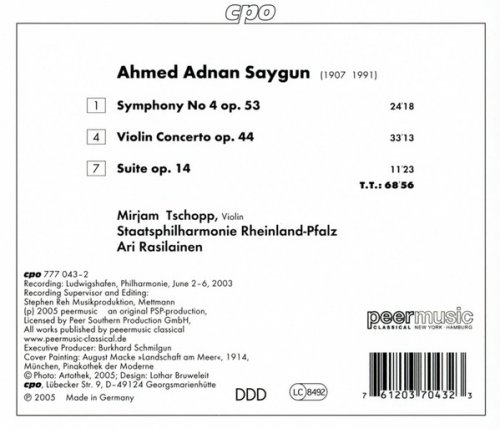 Mirjam Tschopp, Staatsphilharmonie Rheinland-Pfalz, Ari Rasilainen - Saygun: Symphony No.4 / Violin Concerto / Suite (2005)