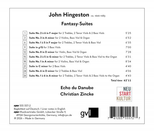Echo du Danube Ensemble, Christian Zincke - Hingeston: Fantasy-Suites (2026) [Hi-Res]