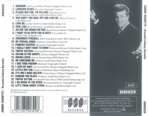 Johnny Burnette - Dreamin' / Johnny Burnette (1996)