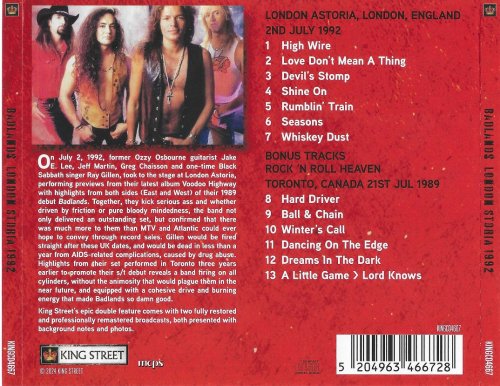 Badlands - London Astoria 1992 (2024) [Alive The Live Series]