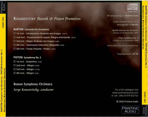 Serge Koussevitzky - Bartók & Piston Premières (1944/48) [2016]