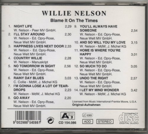 Willie Nelson - Blame It On The Times (1997)