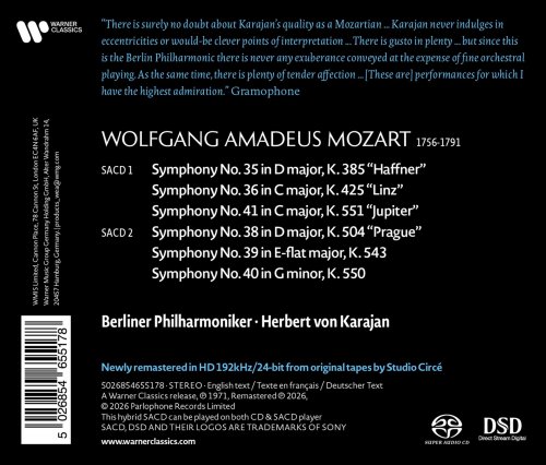 Herbert von Karajan - Mozart: Symphonies 35-36, 38-41 (1970) 2026