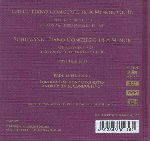 Radu Lupu, Andre Previn - Schumann & Grieg: Piano Concertos (1973) [2006 XRCD24]