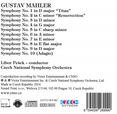 Czech National Symphony Orchestra, Libor Pešek - Mahler: Symphonies Nos.1-9 & No.10 (2016)