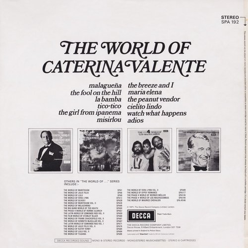 Caterina Valente - The World Of Caterina Valente (1971) LP