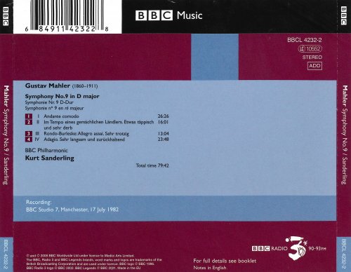 BBC Philharmonic, Kurt Sanderling - Mahler: Symphony No.9 (2008)