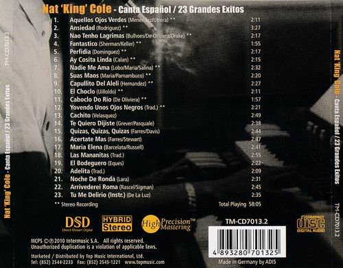 Nat King Cole - Canta Español / 23 Grandes Exitos (2010)