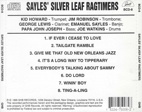 Sayles' Silver Leaf Ragtimers - Sayles' Silver Leaf Ragtimers (1995)