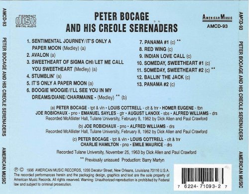 Peter Bocage And His Creole Serenaders - Peter Bocage And His Creole Serenaders (1982)