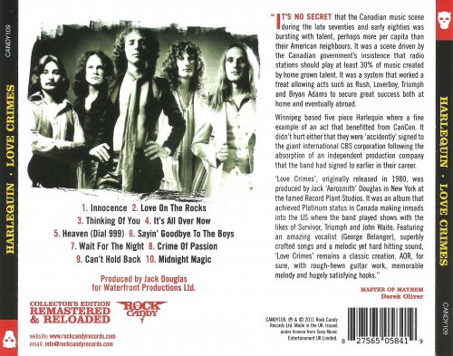 Harlequin - Love Crimes(1980) [2011 Rock Candy Remastered]