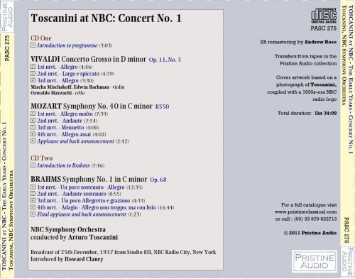 Arturo Toscanini - NBC Concert No. 1: Vivaldi, Mozart, Brahms (1937) [2011]