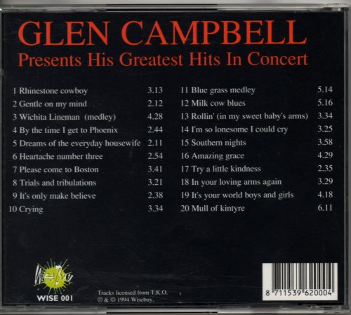 Glen Campbell - Presents His Greatest Hits Live In Concert (1994)