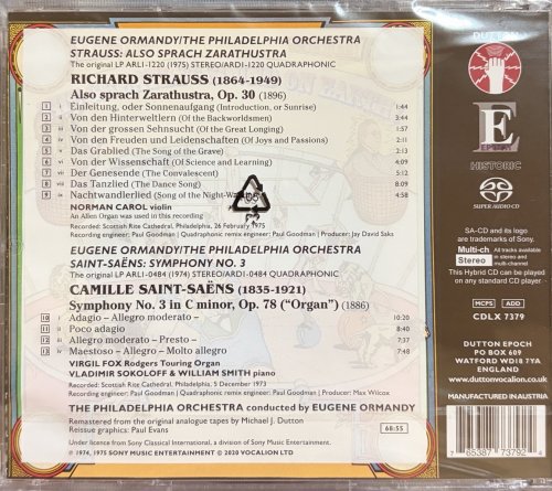 Eugene Ormandy - Strauss: Also Sprach Zarathustra / Saint-Saëns: Symphony No. 3 (2020) [SACD]