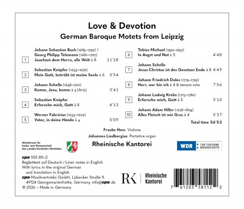 Rheinische Kantorei, Edzard Burchards - Love & Devotion - German Baroque Motets from Leipzig (2026) [Hi-Res]