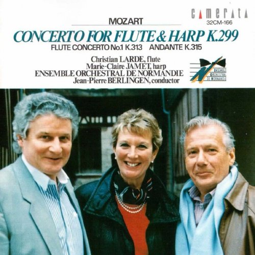 Christian Lardé, Marie-Claire Jamet, Jean-Pierre Berlingen, Ensemble Orchestral De Normandie - Mozart: Concerto for Flute, Harp and Orchestra (1990)