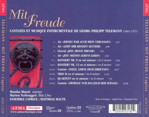 Monika Mauch, Ensemble Caprice, Matthias Maute - Telemann: Mit Freude (2005)