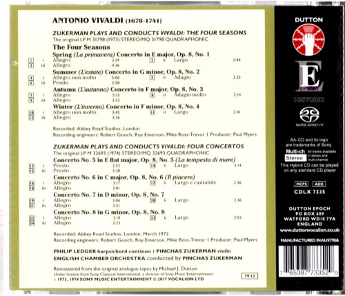 Pinchas Zukerman - Vivaldi: The Four Seasons & Four Concertos (2017) [SACD]