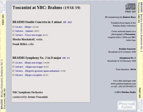 Arturo Toscanini - Brahms: Double Concerto, Symphony No. 2 (1938/39) [2011]