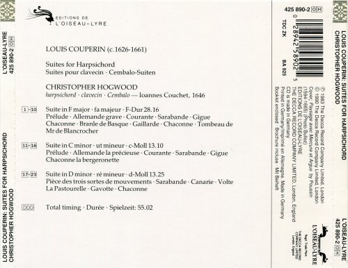 Christopher Hogwood - Couperin: Suites for Harpsichord (1990) CD-Rip