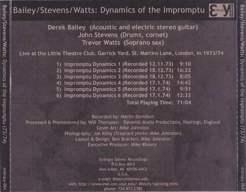 Bailey / Stevens / Watts - Dynamics Of The Impromptu (1999)