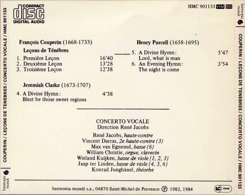 Concerto Vocale, René Jacobs - Couperin: Leçons de Ténèbres (1984) CD-Rip