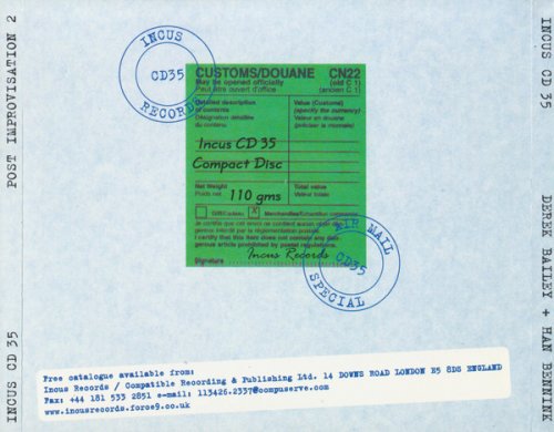 Derek Bailey + Han Bennink - Post Improvisation 2: Air Mail Special (1999)