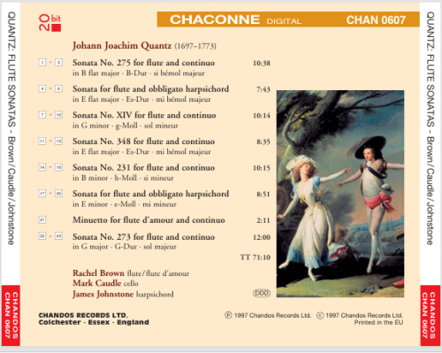 Rachel Brown, Mark Caudle, James Johnstone - Quantz: Flute Sonatas (1997)