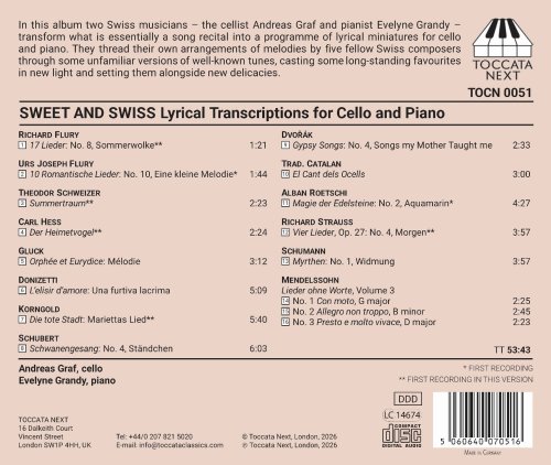 Andreas Graf - Sweet & Swiss: Lyrical Transcriptions for Cello & Piano (2026)