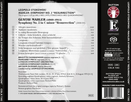 Leopold Stokowski - Mahler: Symphony No. 2 “Resurrection” (2021) [SACD]