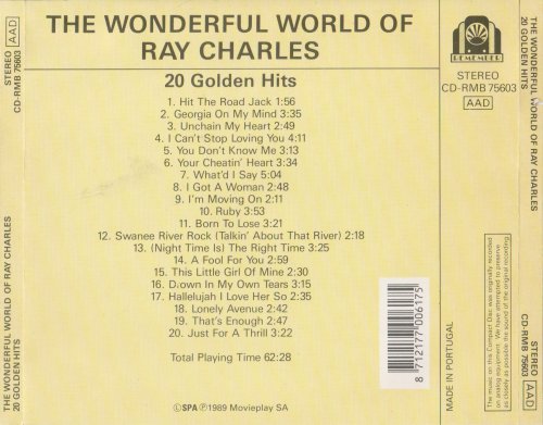 Ray Charles - The Wonderful World Of Ray Charles (20 Golden Hits) (1988)